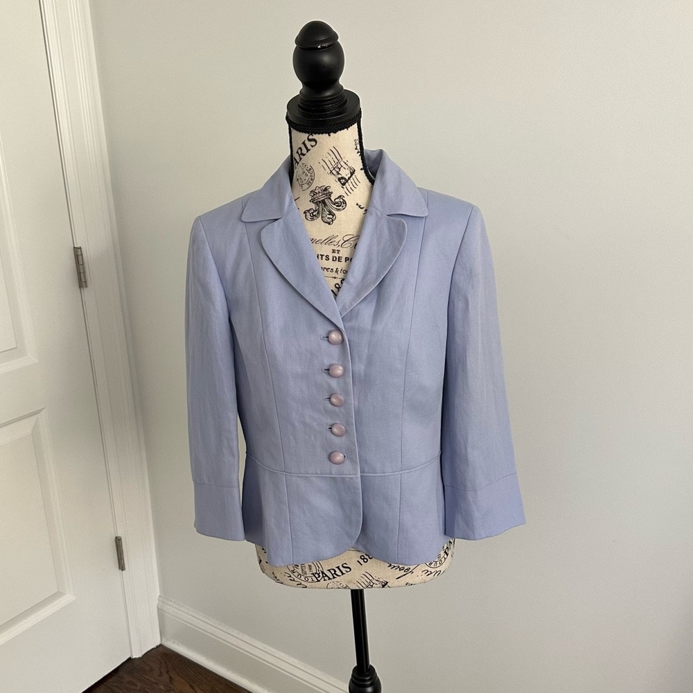 AnnTaylor LOFT Linen Jacket in Periwinkle Blue (8)
